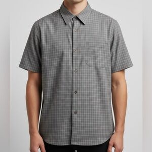 Counter Culture Men's Gray Checkered Short Sleeve Shirt Size Large